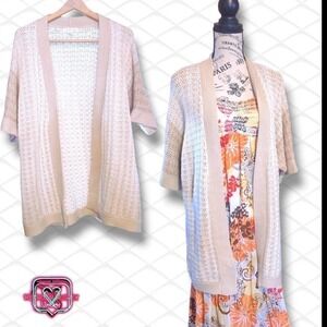 VINTAGE Coldwater Creek Beige Neutral Open Cardigan Sweater